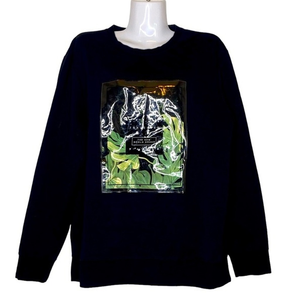 H & M Women's Black Traveller - The  New World Order Sweatshirt‎ Sz L
